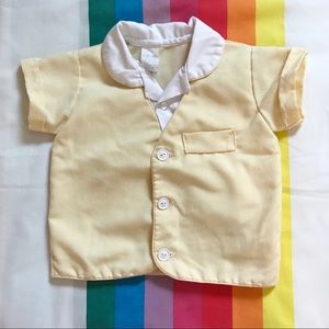 70s/80s Yellow Toddler Pinstripe Suit Jacket Shirt